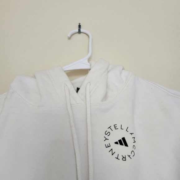 ADIDAS BY STELLA MCCARTNEY FUTUREPLAYGROUND CROPPED HOODIE WHITE SIZE XXS - Picture 4 of 12